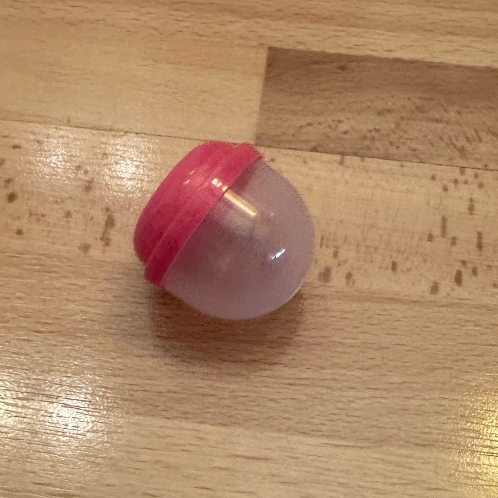 Small pink and clear treat ball